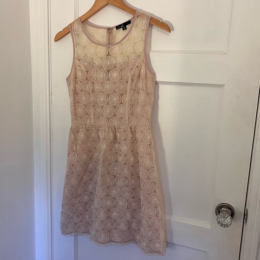 Light pink lace overlay dress from Modcloth, women’s size small